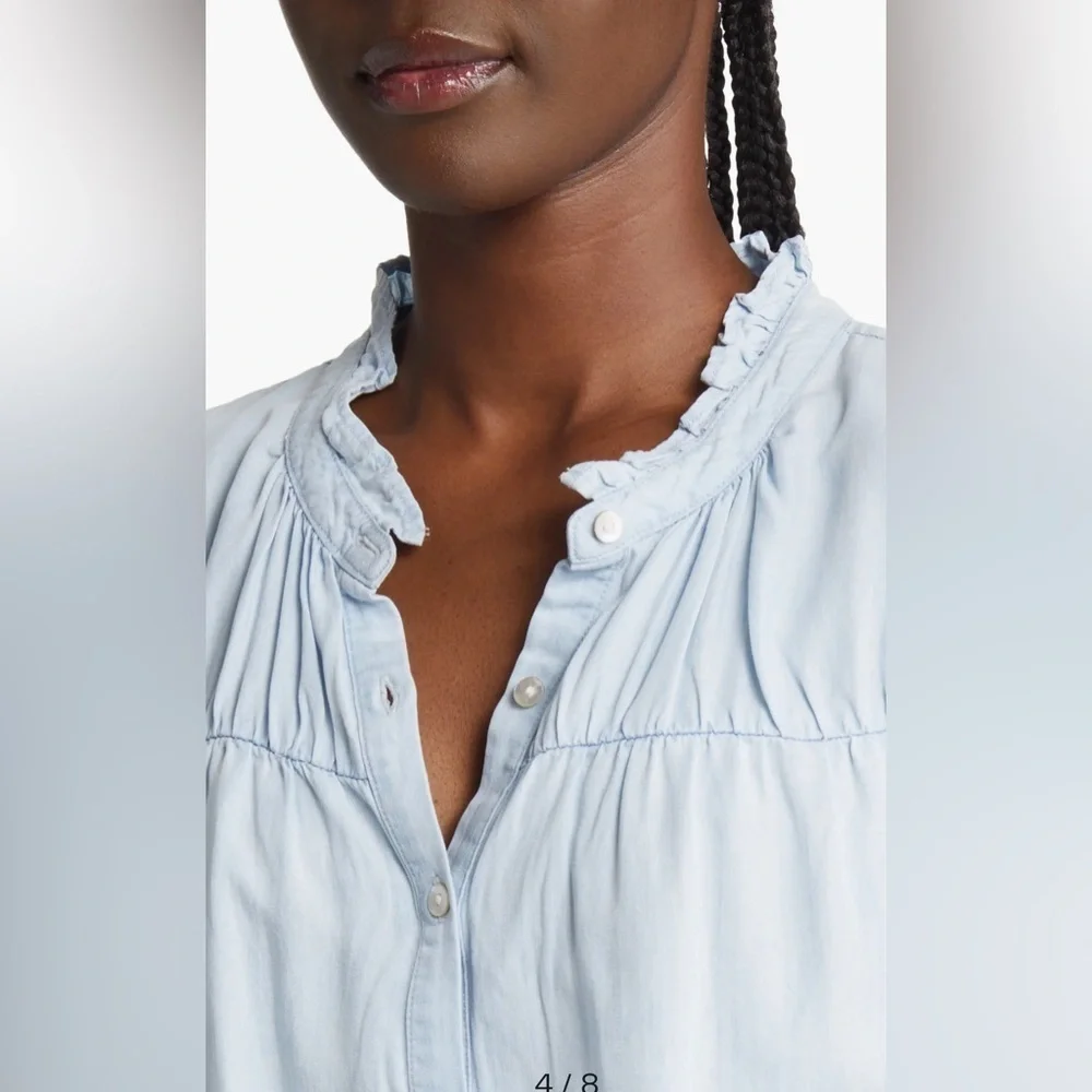 Rails Shawna Smocked Waist Chambray Minidress- size M